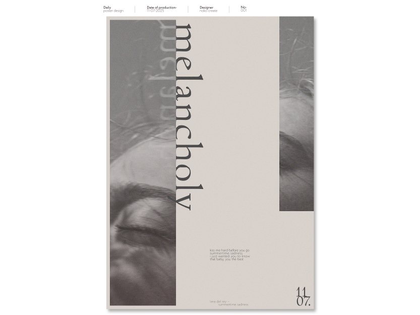 plakat no1 - melancholy lana del rey - summertime sadness